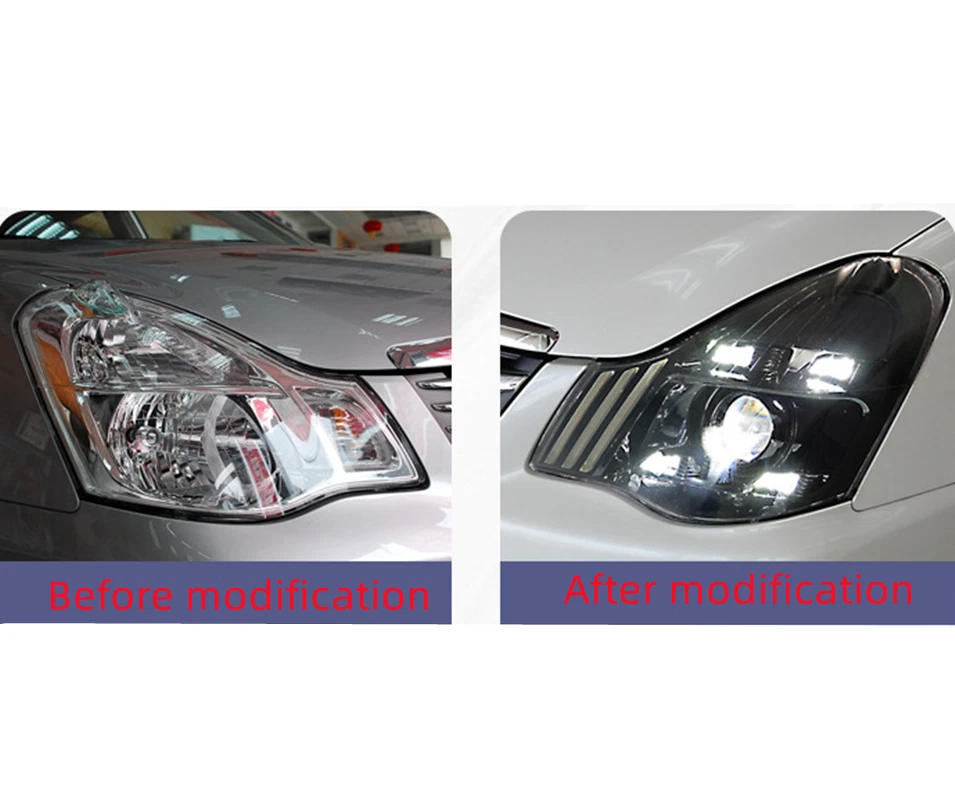 Conjunto de faros LED delanteros exteriores de plástico ABS para Nissan Sentra 2005-2015 Foto 2 de 4
