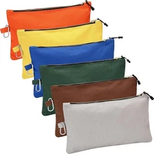 6-Pack Canvas Tool Bag Heavy Duty Zipper Storage Pouch with Metal Spring Snap...