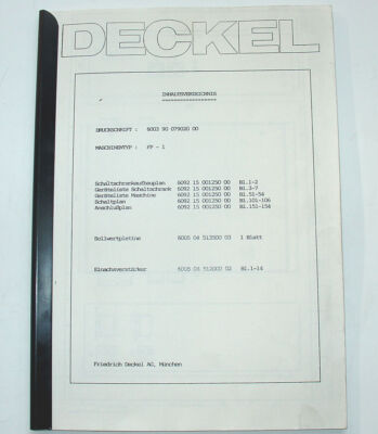 Elektrische Unterlagen (Schaltplan) Deckel FP1 mit TNC113 ab Bj.90