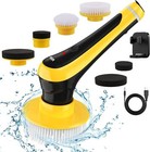 Handheld Cordless Electric Spin Scrubber with 6 Brush Heads and Wall Holder