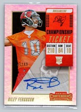 2018 Panini Contenders #201 Riley Ferguson Rookie Championship Ticket #/49 Auto