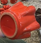 Vintage FRANKOMA  Fluted Pottery Bowl Planter Orange And Brown #F33 7"*CHIP*