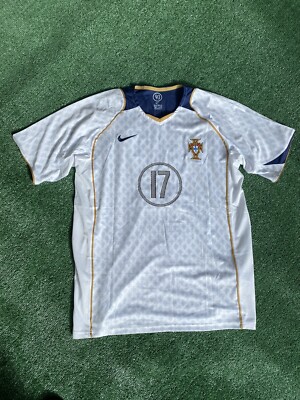 Cristiano Ronaldo 17 Portugal Euro 2004 Away Jersey CR7 Size L | eBay
