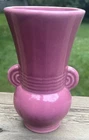 MCM ART POTTERY Brush McCoy Pink Art Deco Handled Vase 6”x3.5”