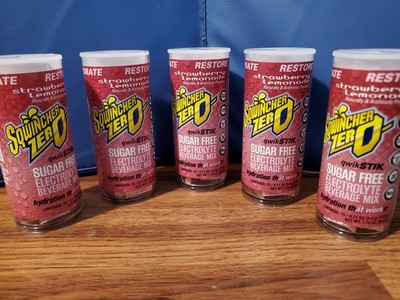 50-Sticks STRAWBERRY LEMONADE Sqwincher Zero Qwick Qwik Stik Electrolyte Mix