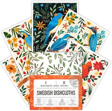Swedish Dishcloths for Kitchen, 5 Pack Reusable Paper Towels Washable, Super