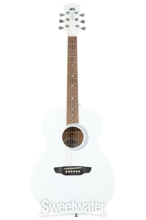 Guitarra acústica Luna Aurora Borealis tamaño 3/4 - blanco brillante Foto 4 de 4