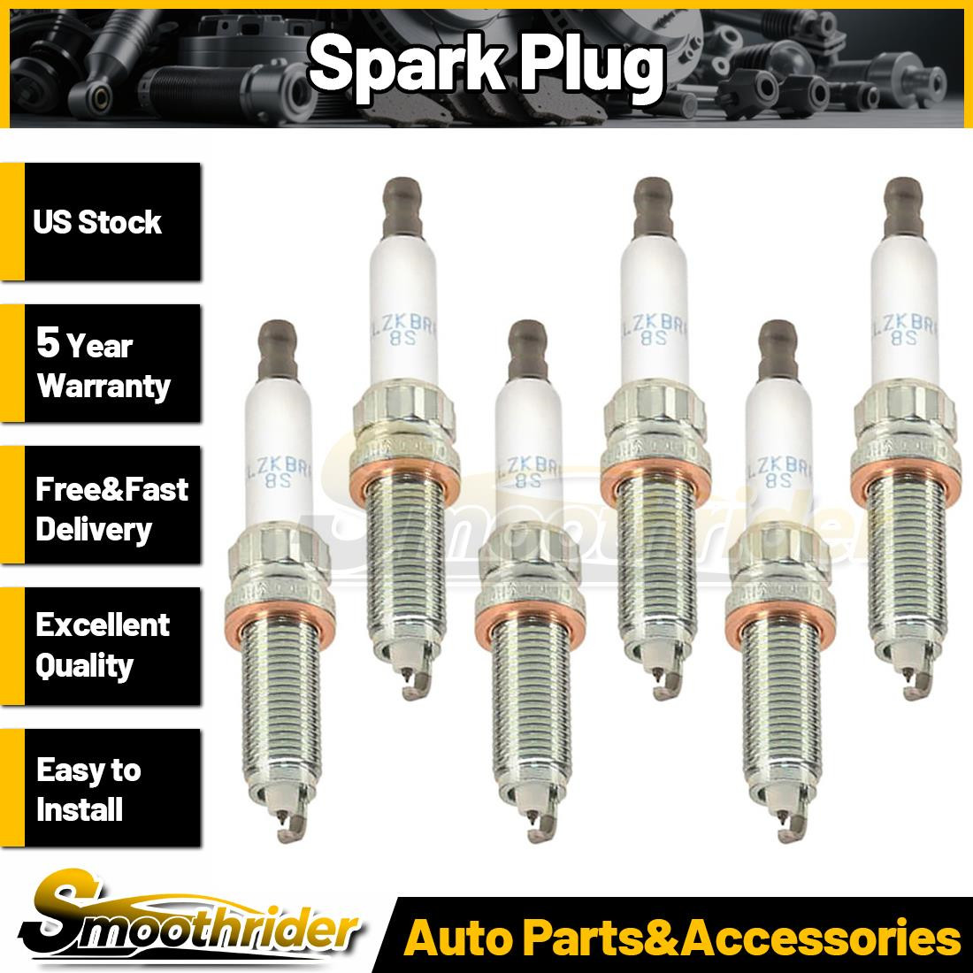 For BMW F20 F21 F30 F35 Set of 6 NGK Laser Iridium Spark Plugs SILZKBR8D8S 97506