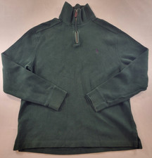 VTG Polo Ralph Lauren 1/4 Zip Green Pullover Sweater Mens M