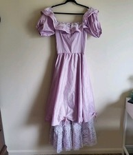 Vintage Style Lace Prom Dress Maxi Floor-Length Ballgown Purple Cottagecore