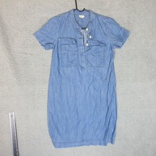J Crew Denim Dress Women's Size 0 Blue Denim Chic