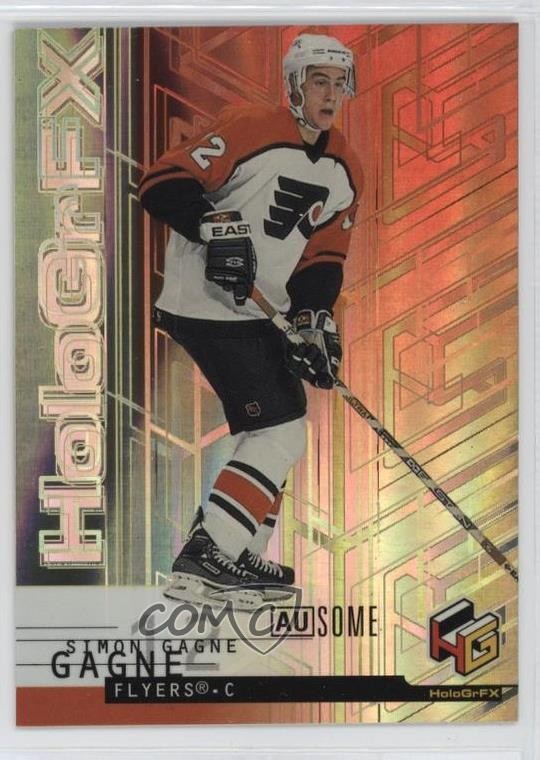 1999-00 Upper Deck HoloGrFX AuSOME Simon Gagne #42-AU 3y4