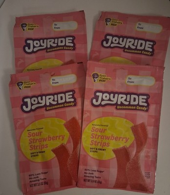 JOYRIDE Candy Sour Strawberry Strips 3.5oz ( Lot Of 4) Exp 6/7/27