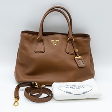 Prada Vitello Daino Leder Shopper Braun Handtasche Schultertasche Neu AVS18982