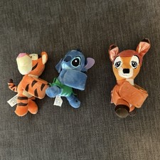 Disney Pixar Cutie Cuff Plush Slap Bracelet Lot 3 Bambi Stitch Tigger