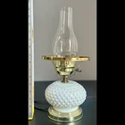 Vintage Milk Glass Hobnail Lamp Works!