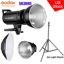 Godox SK300II 2.4G Studio Monolight Flash  120cm Bowens softbox  Light Stand