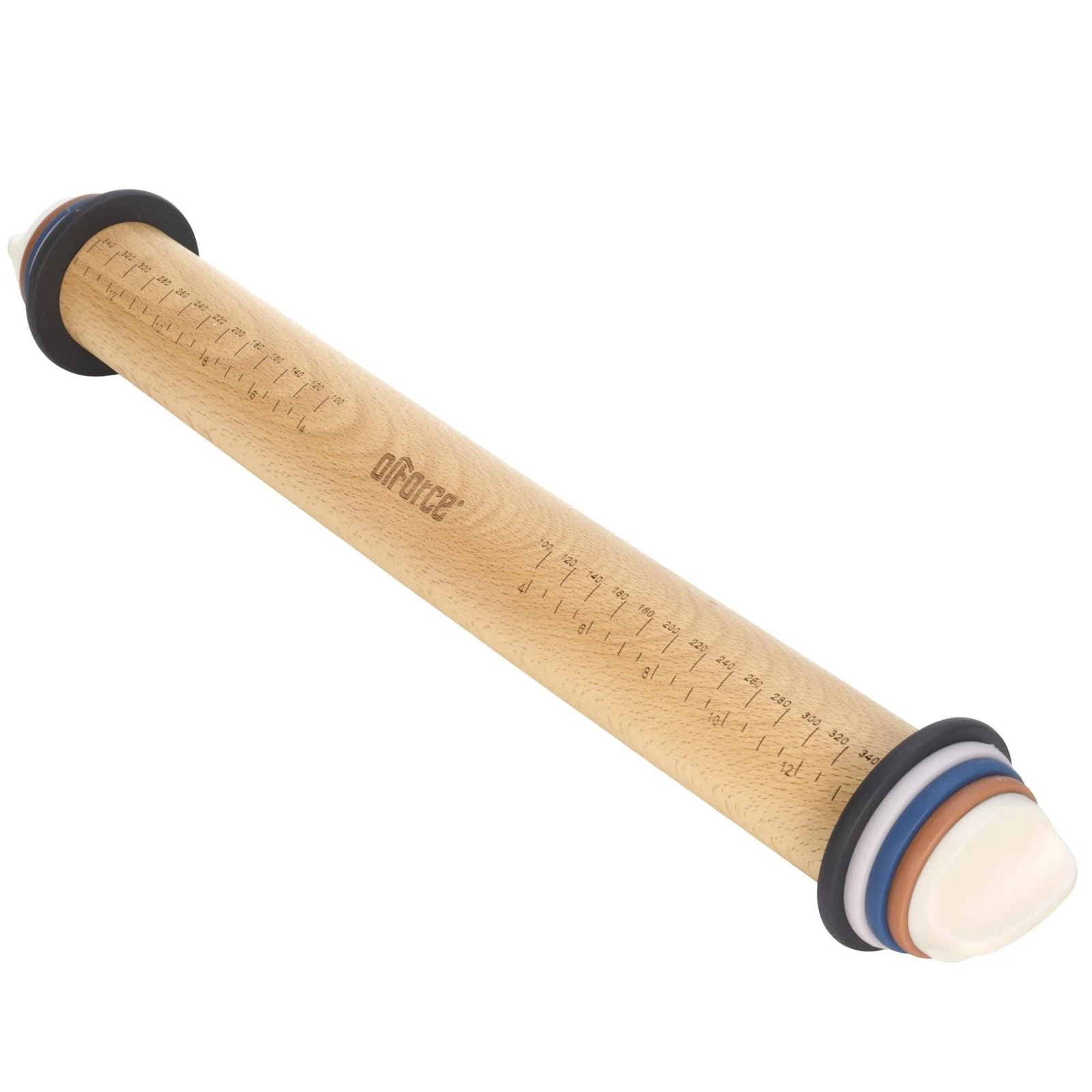 Rolling Pin with Adjustable Thickness Rings, Wooden Rolling Pin for Baking, 1...