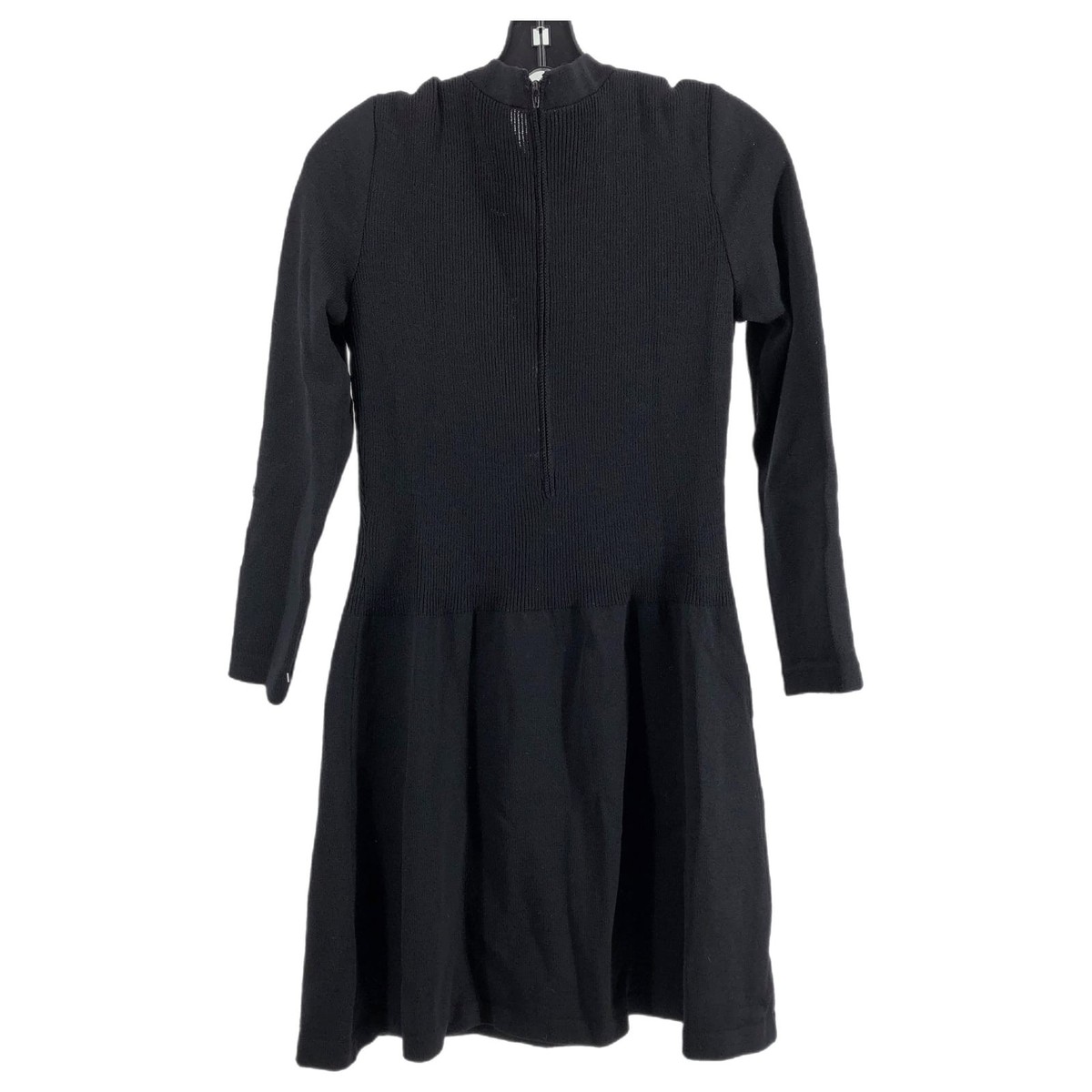 St. John Black V-Neck Fit & Flare Dress | Size 4