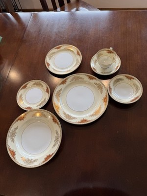 Vintage 91 Piece Morimura Noritake 7 place setting 12 piece mint con. #4986