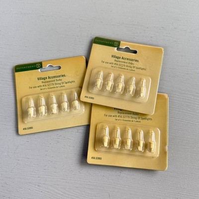 3 Packages Dept 56 Village Accessories Replacement Bulbs String of Spotlights