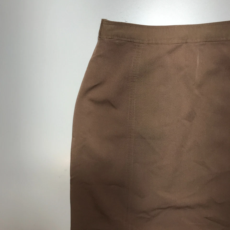 Falda midi lápiz Chadwick's para mujer 8 pequeña doble ventilación algodón tostado informal Foto 3 de 4
