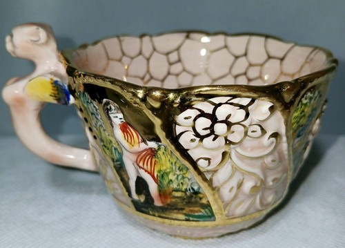 Vintage Capodimonte 1950's/ Ardalt Inc Capa Traforo Cherubs Tea Cup & Saucer - Picture 5 of 16