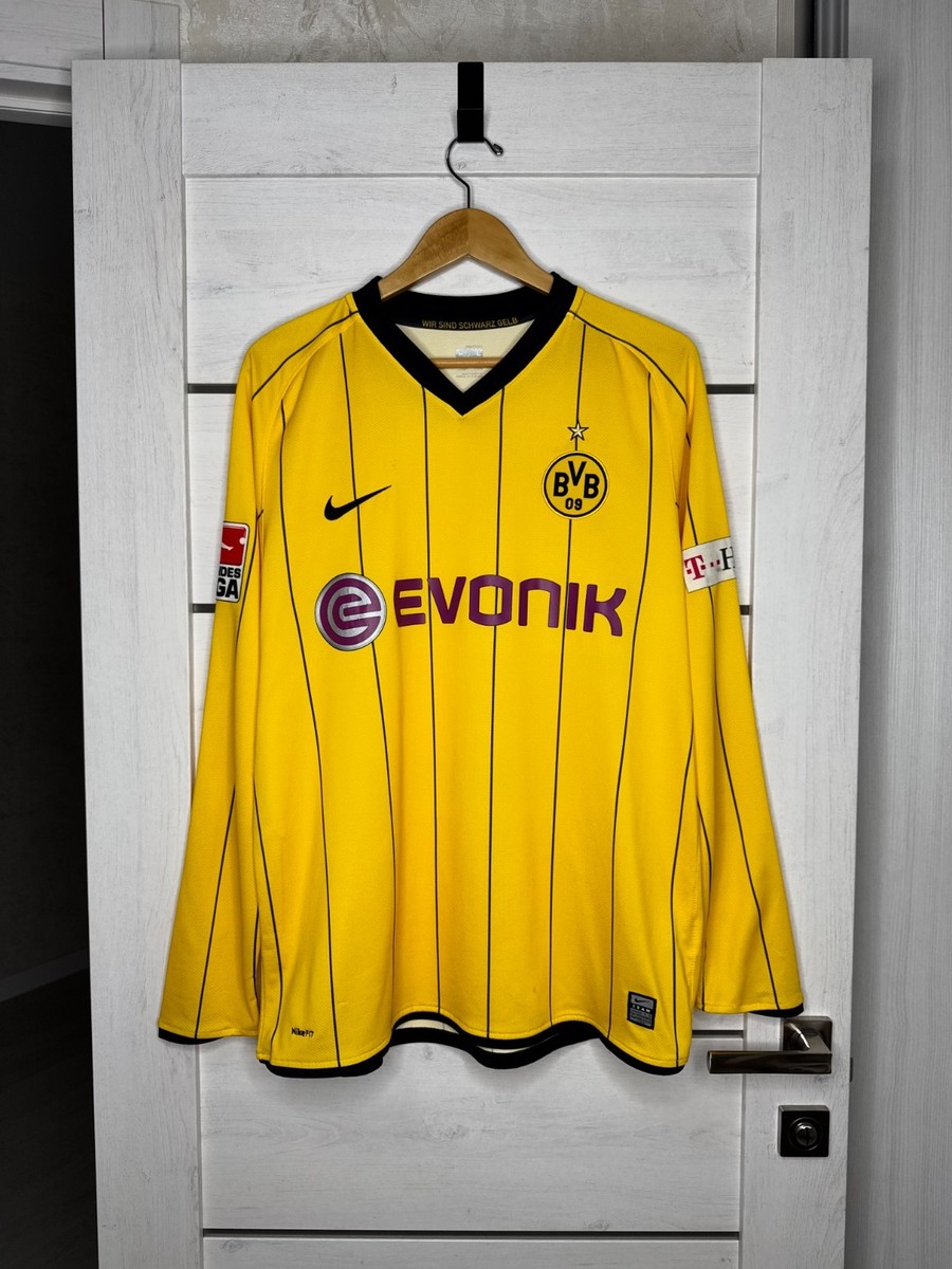 ウェア NIKE BVB 09 Dortmund Jersey Shirt L Borussia Dortmund 2008-09 Home Jersey Nike L/S Long Sleeve BVB
