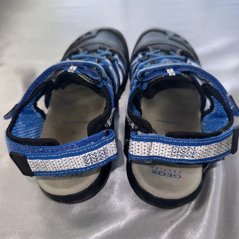 Sandalias GEOX Respira Big Kids exteriores negras azules niños talla 3,5 (US) 35 (EU)* Foto 4 de 4