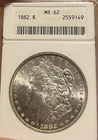 1882 Soapbox ANACS  MS62 Morgan Silver Dollar