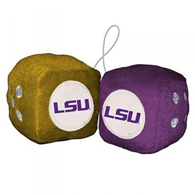 NCAA Football Team Fuzzy Dice LSU Tigers 3'' Team Colors