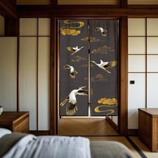 Red-Crowned Crane Door Curtain for Doorway Japanese Curtain Cloud Doorway R