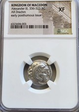 Macedon Alexander III Drachm NGC XF Ancient Silver Coin