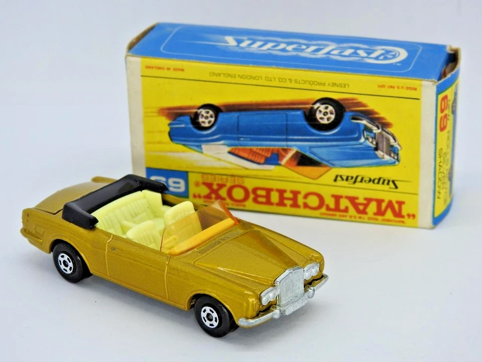 MATCHBOX SUPERFAST No.69 ROLLS ROYCE SILVER SHADOW MINT IN RARE F2 BOX 1971-72 - Image 2 of 4