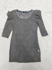 Drys Women's Gray Lace 3/4 Sleeves Dress Size M