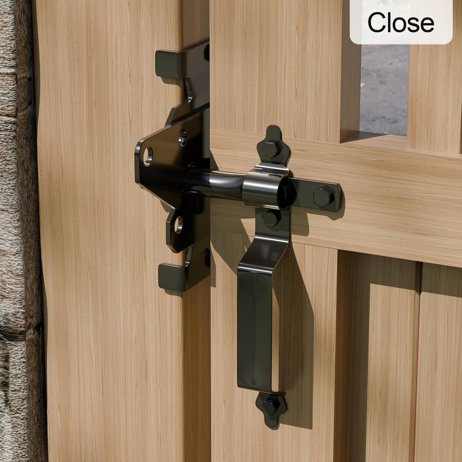 Gate Latch for Wooden Fence, Heavy Duty Self Locking Gate Latch with 9" Handl...