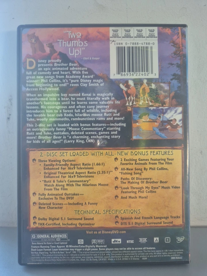 DVD, Walt Disney, Brother Bear - Bild 2 von 3