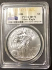 2016 American Silver Eagle PCGS MS70, FIRST STRIKE, 30th Anniversary Label