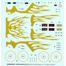 Revell-Monogram 55 Chevy Bel Air 2n1 Model Car Decals Gold Flames 85206900320