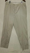 Women Cervelle 1X Elastic Waist Beige Pants USA Made Slacks