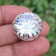 RARE 15 Ct Certified Treated White Diamond Solitaire Necklace Great Luster