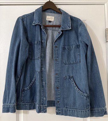 Universal Thread Women's Long Sleeve Relaxed Fit Denim Shirt Jacket Size M Blue
