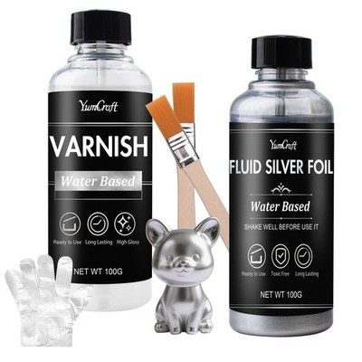 Liquid Silver Leaf Paint, Water-Based 3.38 Fl Oz (Pack of 2), 