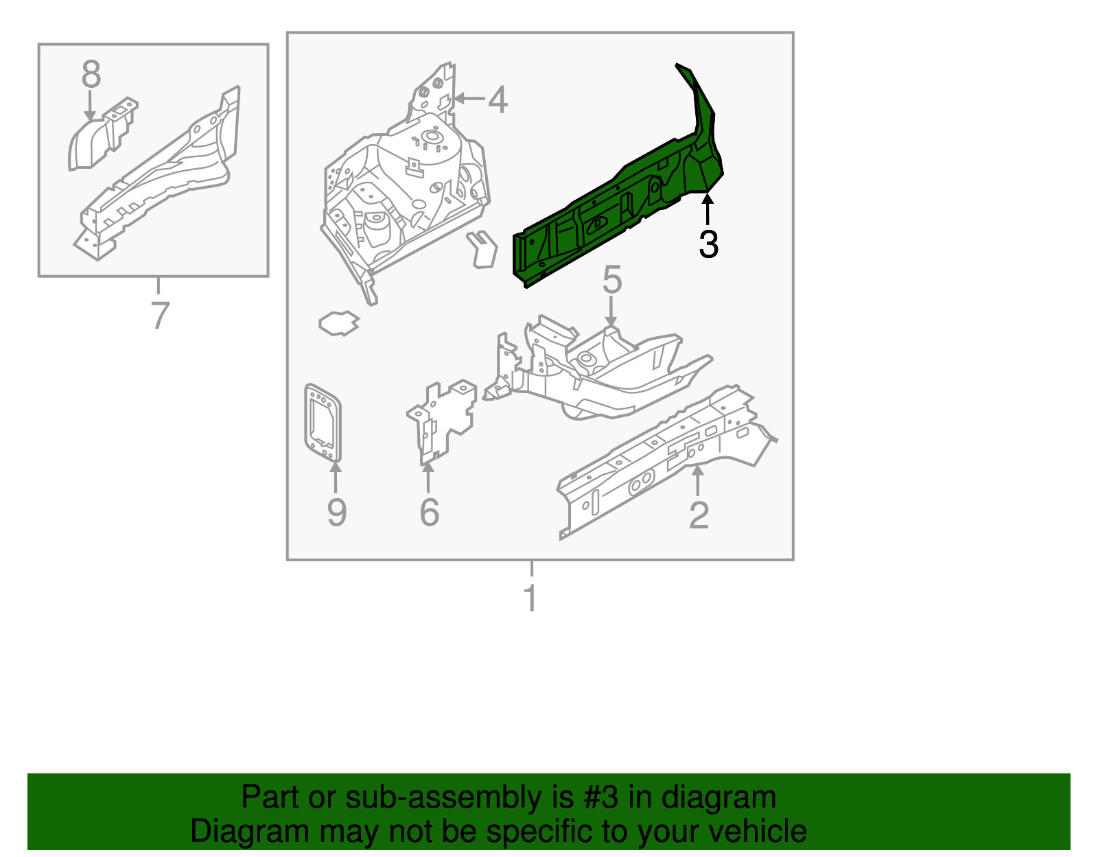 Genuine Ford Outer Rail AE8Z-54010A88-A