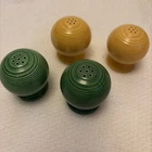 HOMER LAUGHLIN FIESTAWARE-Set/4Round 7-Hole Salt & Pepper Shakers Green Yellow