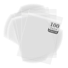 8.5x11 inches Clear Plastic Sleeve for Photo,Resealable Adhesive 100 Pack