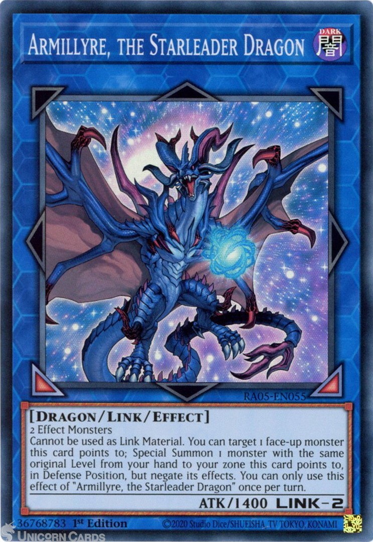 RA05-EN055 Armillyre, the Starleader Dragon : Super Rare 1st Edition Mint YuGiOh