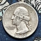 1948-S Washington Quarter 90% Silver Coin Free Shipping E3