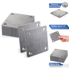 8 Pack 4x4 Steel Plates with Holes A36 Mild Metal Sheet Weldable Base Plate 1/5"