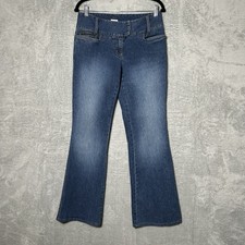 Vintage Cache Jeans Womens Size 8 Blue Denim Flare Bootcut Cowgirl Y2K 90s Retro